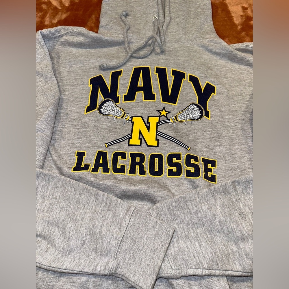 NAVY LACROSSE HOODED SWEATSHIRT